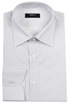 Slim body white geometric shirt