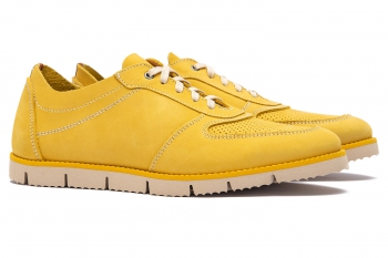 Yellow nubuck leather shoes