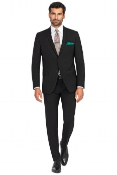 Regular black plain suit