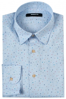 Shaped light blue geometric shirt