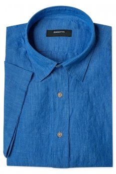 Shaped blue plain shirt