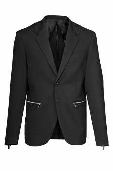 Slim body black plain blazer