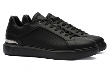 Black genuine leather shoes