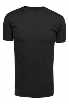 Tricou slim negru guler rotund