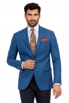 Slim body blue plain blazer