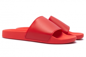 Red pvc flip-flops
