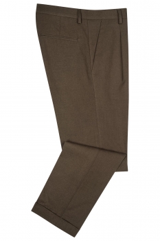 Slim body brown plain trousers