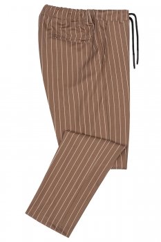 Slim body brown stripe trousers