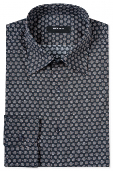 Shaped navy floral shirt