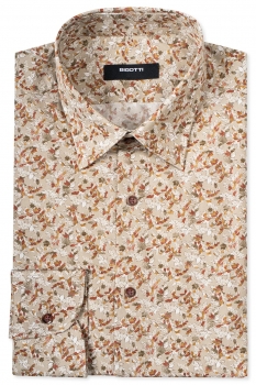 Shaped beige floral shirt