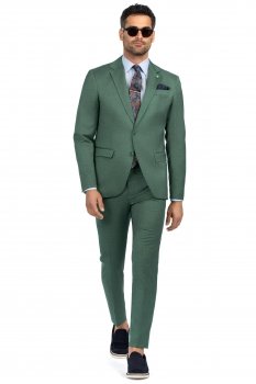 Slim body green plain suit