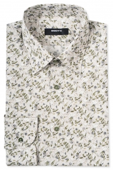 Shaped grey floral shirt