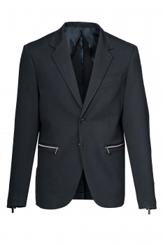 Slim body navy plain blazer