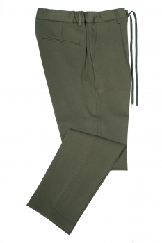 Slim body kaki plain trousers